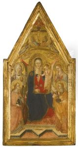 The Madonna And Child Enthroned, Flanked By Saint Catherine Of Alexandra, Saint Veronica, Saint Mustiola And Saint Lucy The Madonna And Child Enthroned, Flanked By Saint Catherine Of Alexandra, Saint Veronica, Saint Mustiola And Saint Lucy