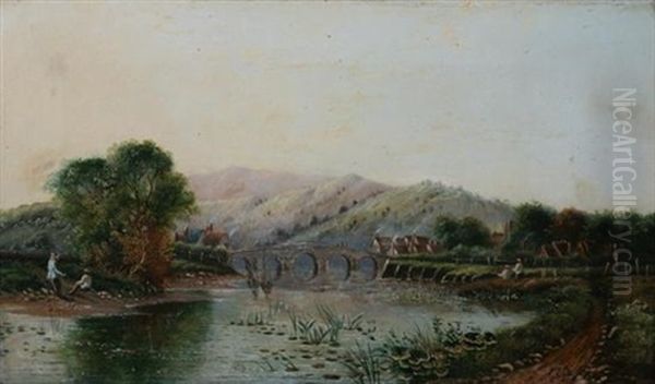 Fisherman By Aqueduct, Wales - view 1