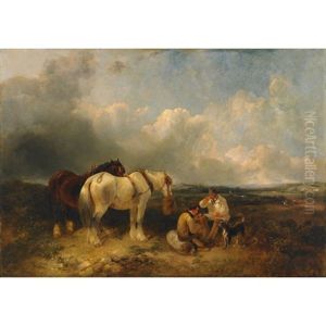 Harvestor's Noon Day Rest In The Hayfield by George Cole