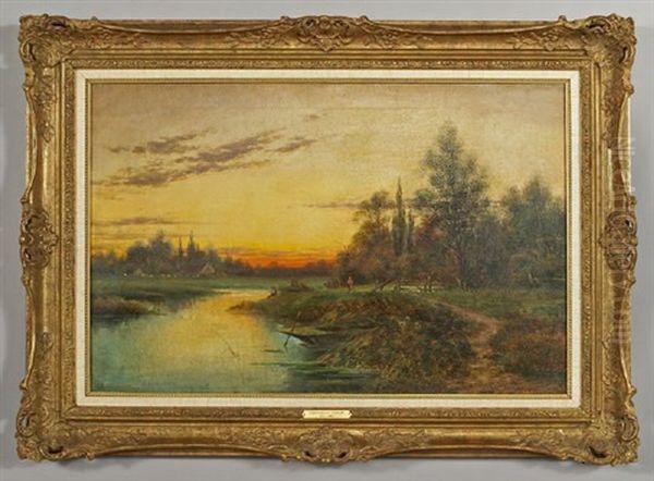 Riverside Landscape With Figures - view 1