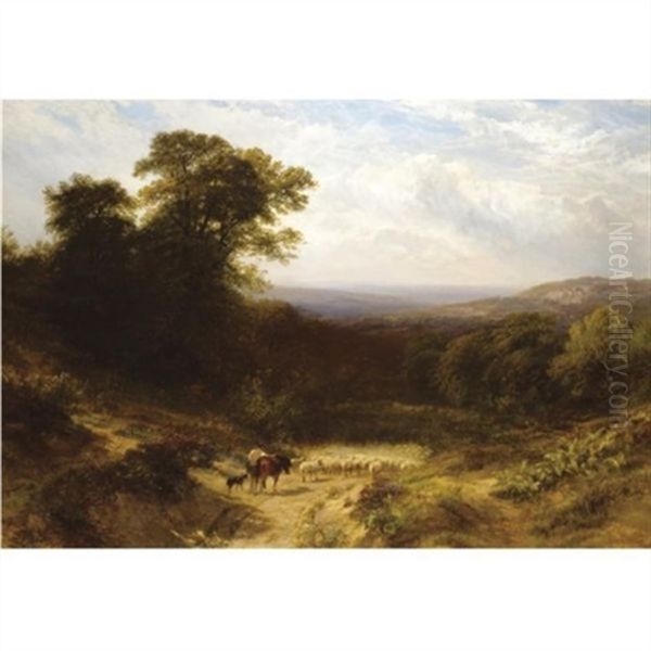 Returning From Market, Dusty Road, Surrey - view 1