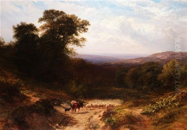 Returning From Market, Dusty Road, Surrey - view 1
