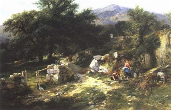 Gathering Water, Near Bettws-y-coed - view 1