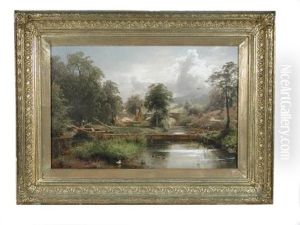 A Mill On A River With Lock Gates by George Vicat Cole