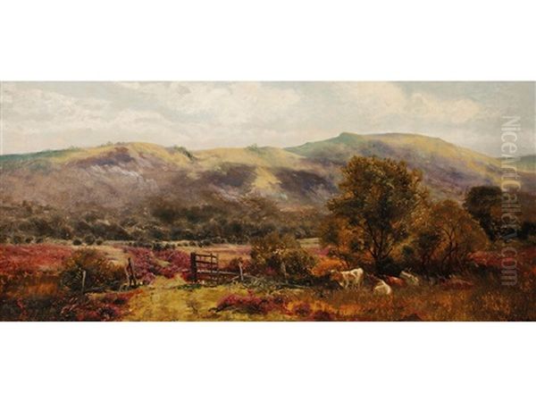 Cattle In A Landscape With Hills Beyond - view 1