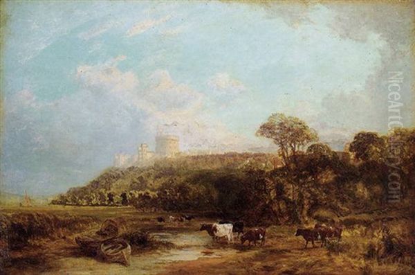 Cattle Watering, Windsor Castle, Beyond - view 1