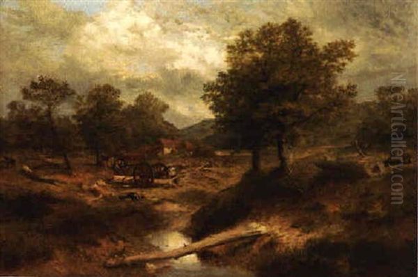 Woodcutters In A Clearing - view 1