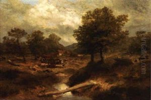 Woodcutters In A Clearing by George Vicat Cole