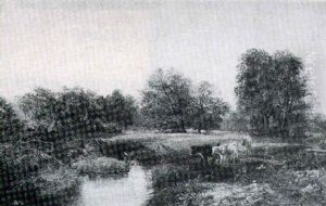 River Landscape With Cattle by George Vicat Cole