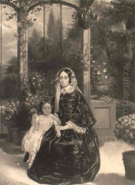 Portrait Of Jane Baker Lambert And Her Daughter Alice Jane - view 1