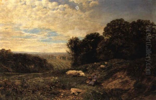 Figures And Sheep In A Landscape - view 1