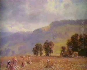 Harvest Fields, Streatley On Thames by George Vicat Cole