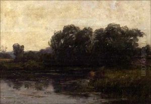 Landscape With Cattle Watering by Joseph Foxcroft Cole