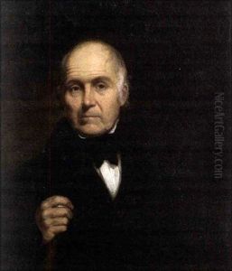 A Gentleman Seated With A Cane by Joseph Greenleaf Cole