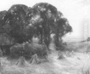 Harvesting In Sussex by Reginald Rex Vicat Cole