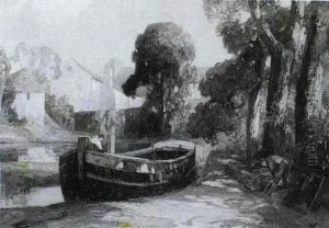 Moored For Repairs by Reginald Rex Vicat Cole