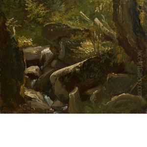 Forest Interior And Lake Landscape Study (double-sided Work) by Thomas Cole