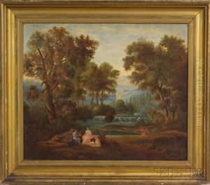 Allegorical Painting With Figures In A Landscape
