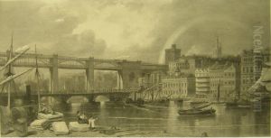 Engraving Of Newcastle Upon Tyne by A. Andrews