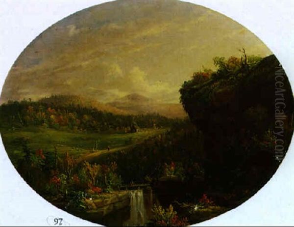 Mountain Landscape With Cataract - view 1