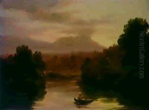 Sketch For Sunset In The Catskills by Thomas Cole