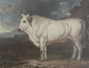 White Bull In A Landscape by Charles Caryl Coleman