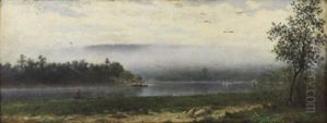 River Landscape With Mist