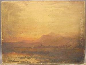 Ruins In A Mountainous Landscape by Ambrose Andrews