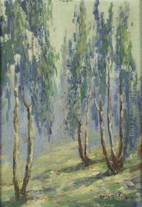 Eucalyptus Trees In The Mist by George Coleman