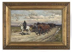 Bringing In Horses From The Campagna by Henri (Enrico) Coleman