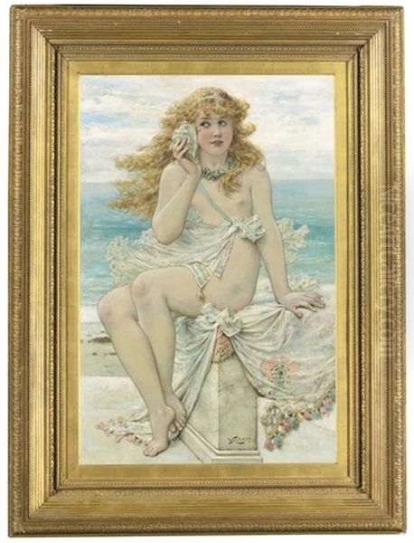 Nymph With A Conch Shell - view 1