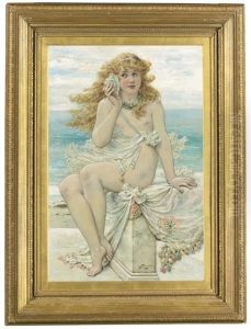 Nymph With A Conch Shell by William Stephen Coleman