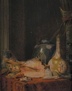 Nature Morte A La Porcelaine Et Au Coquillage