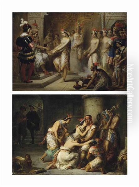Ataliba (atahualpa) Recevant De Ses Sujets La Rancon Qu'il Doit Verser A Pizarre; Et Ataliba (atahualpa) Et Sa Famille Reunis En Prison - view 1