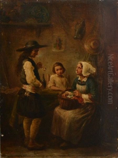 Famille Bretonne Dans Un Interieur - view 1