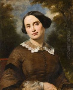Portrait De Femme Dans Un Paysage