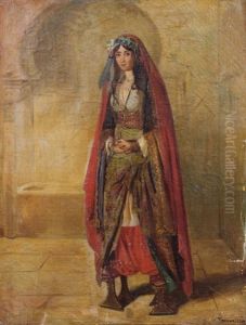Portrait De Jeune Fille En Habit Turc by Alexandre Marie Colin