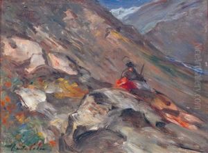 Berger Dans La Montagne by Gustave Colin
