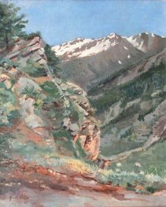 Vallee Des Pyrenees (vue Presumee Du Pic De Barbe Pres De Bareges Et Du Tourmalet) by Gustave Colin