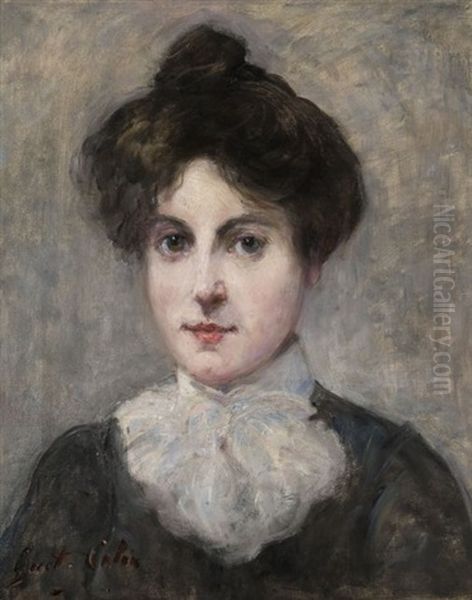 Jeune Femme Au Col Blanc - view 1