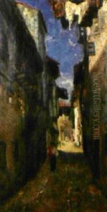 Rue D'un Village Du Sud-ouest by Gustave Colin