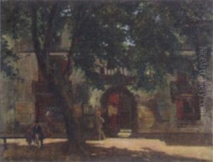 Summer Afternoon In A French Village by Gustave Colin