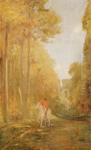 Scene De Chasse A Courre, La Laie Des Quatorze Freres by Gustave Colin