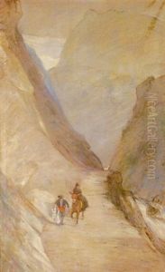Femme Assise Sur Un Cacolet Dans Les Gorges De Haas (?) Femme Assise Sur Un Cacolet Dans Les Gorges De Haas (?)