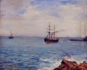 Vapeur A Saint Jean De Luz by Gustave Colin