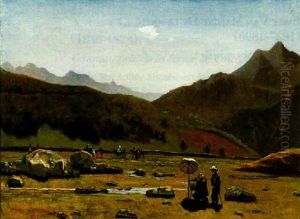 Peintres Sur Le Motif Dans Les Pyrenees by Gustave Colin