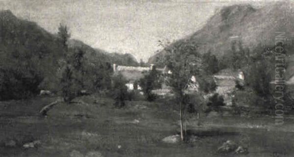 Pyreneenlandschaft Mit Dorfpartie - view 1