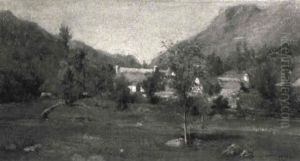 Pyreneenlandschaft Mit Dorfpartie