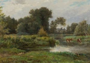 Bachlandschaft Mit Kuhen by Paul-Alfred Colin