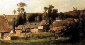 Figures Before A Village Well by Paul-Alfred Colin